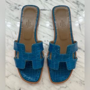 Hermes ORAN sandals ALLIGATOR